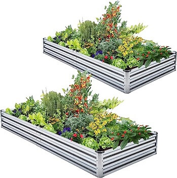 Veezyo Galvanized Raised Garden Bed Kit
