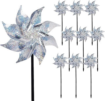 Hausse 10 Pack Reflective Pinwheels with Stakes