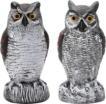 KKY 2 Packs Fake Plastic Owl Bird